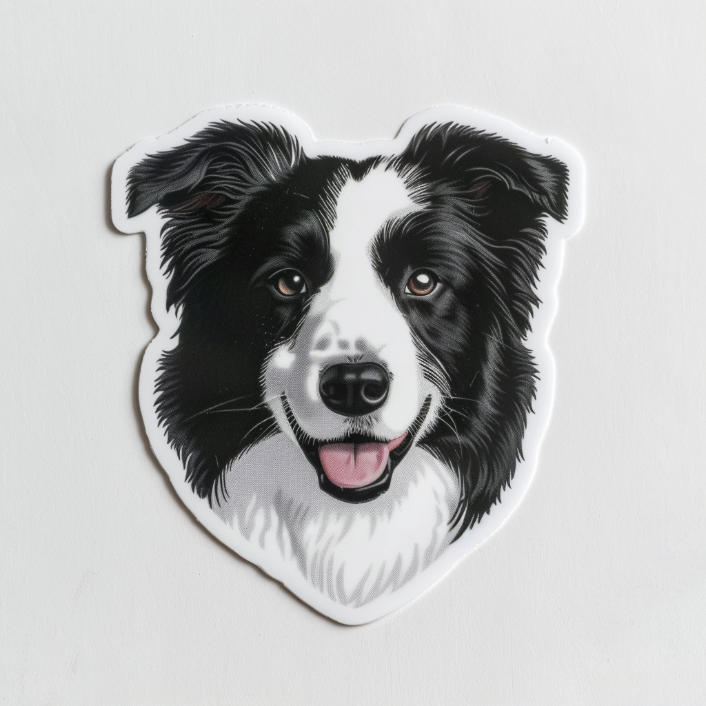 Border Collie Dog majestic Expressive surreal Vinyl Decal Sticker for Car, Laptop, Tumbler and more # F021871-4" x 4"