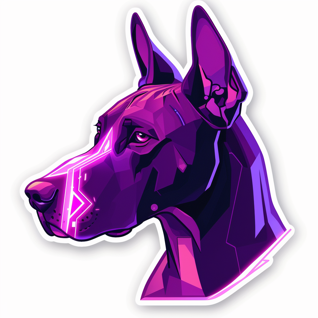 Adorable Great Dane Dog Expressive surreal Vinyl Decal Sticker for Car, Laptop, Tumbler and more # F017902