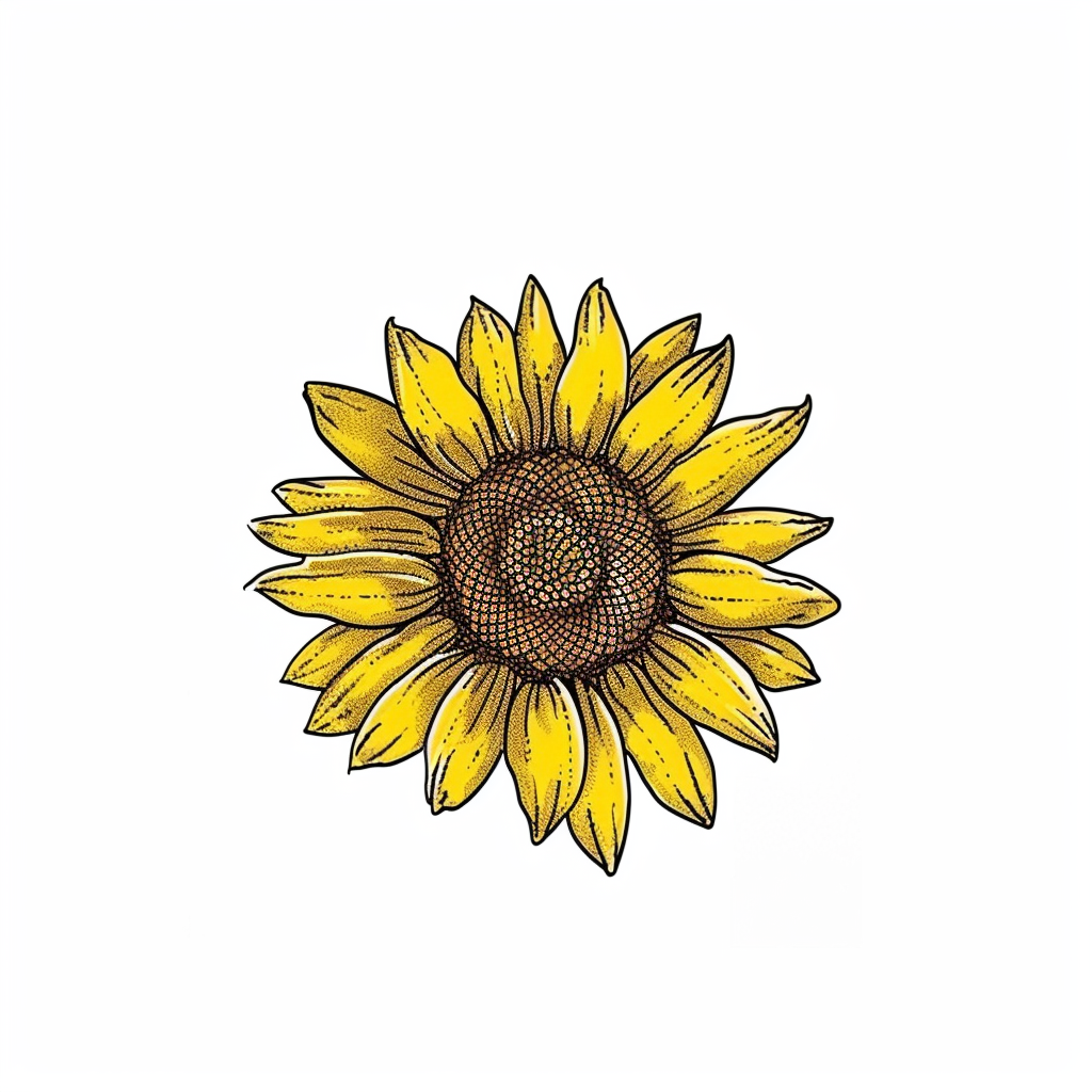 Sunflower flower majestic Expressive surreal Vinyl Decal Sticker for Car, Laptop, Tumbler and more # F023027