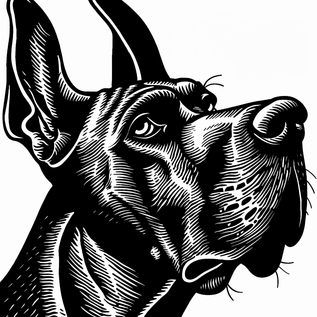 Great Dane Dog Expressive surreal Vinyl Decal Sticker for Car, Laptop, Tumbler and more # F022668