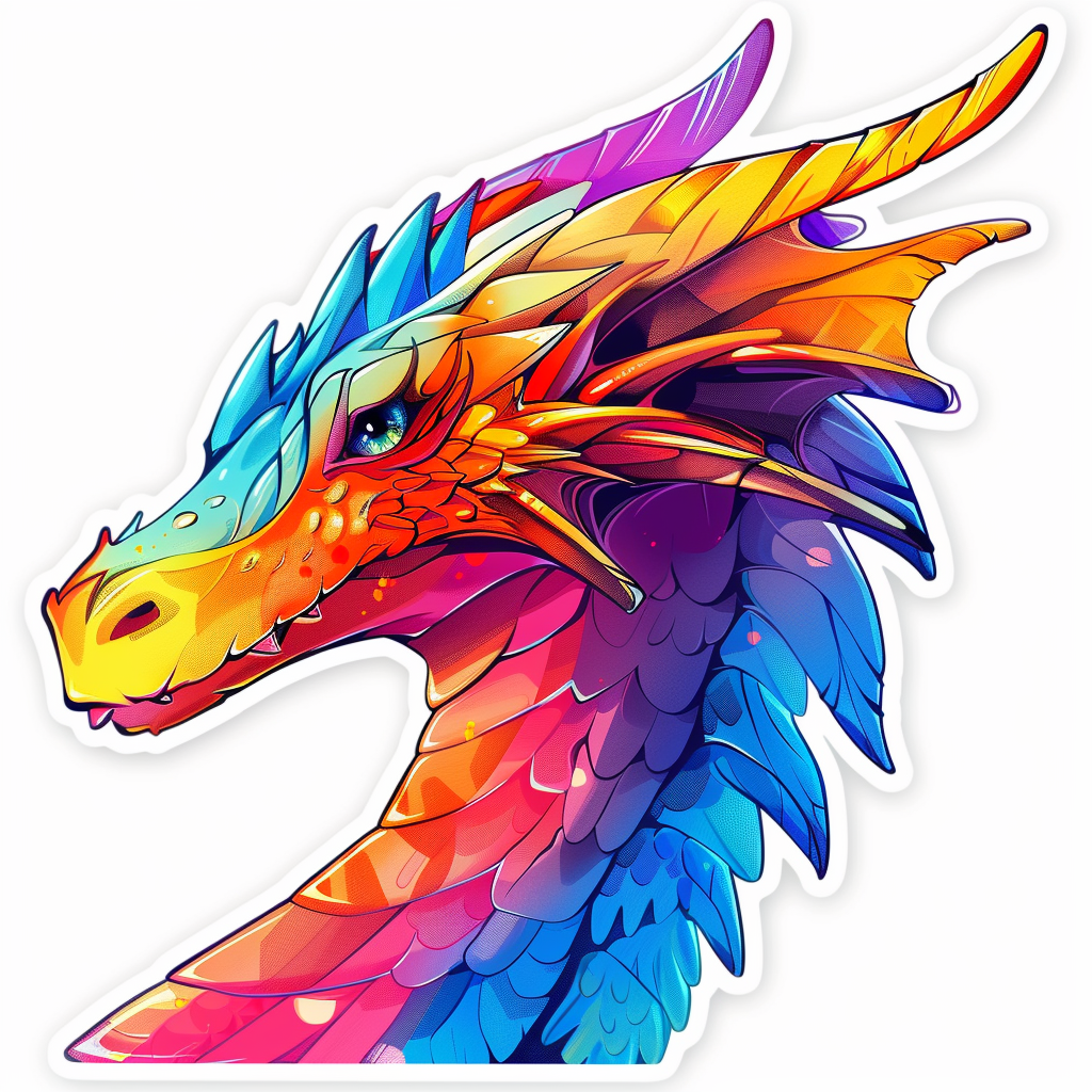 Dragon majestic Expressive surreal Vinyl Decal Sticker for Car, Laptop, Tumbler and more # F019101