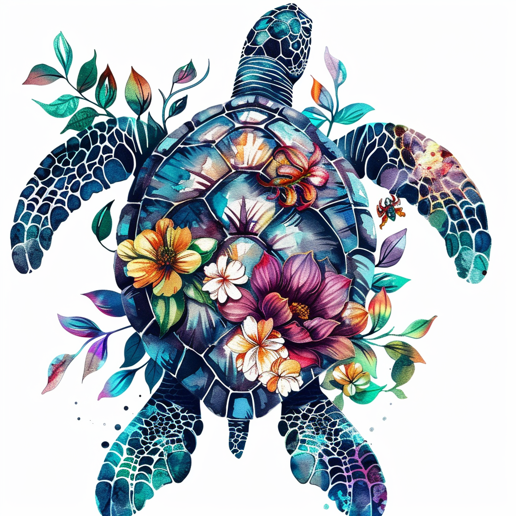 Sticker of a turtle majestic Expressive surreal Vinyl Decal Sticker for Car, Laptop, Tumbler and more # F022075