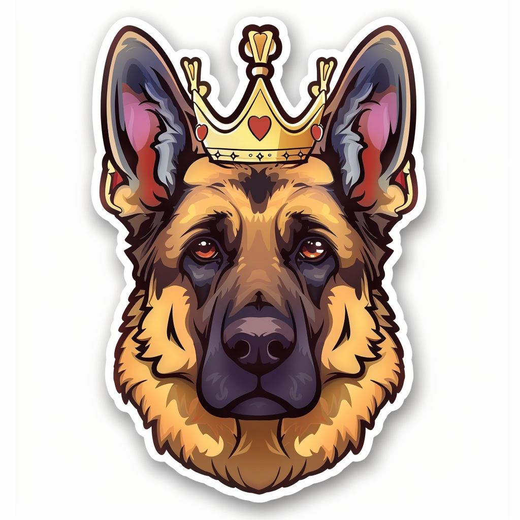 German Shepherd Dog crowned Vinyl Decal Sticker for Car, Laptop, Tumbler and more # F011480