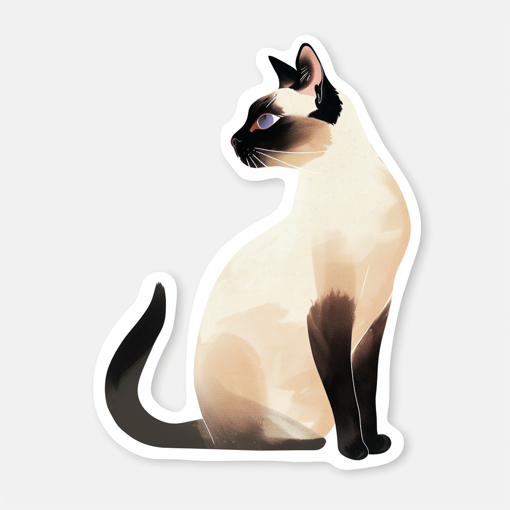 Siamese cat Vinyl Decal Sticker for Car, Laptop, Tumbler and more # F07903