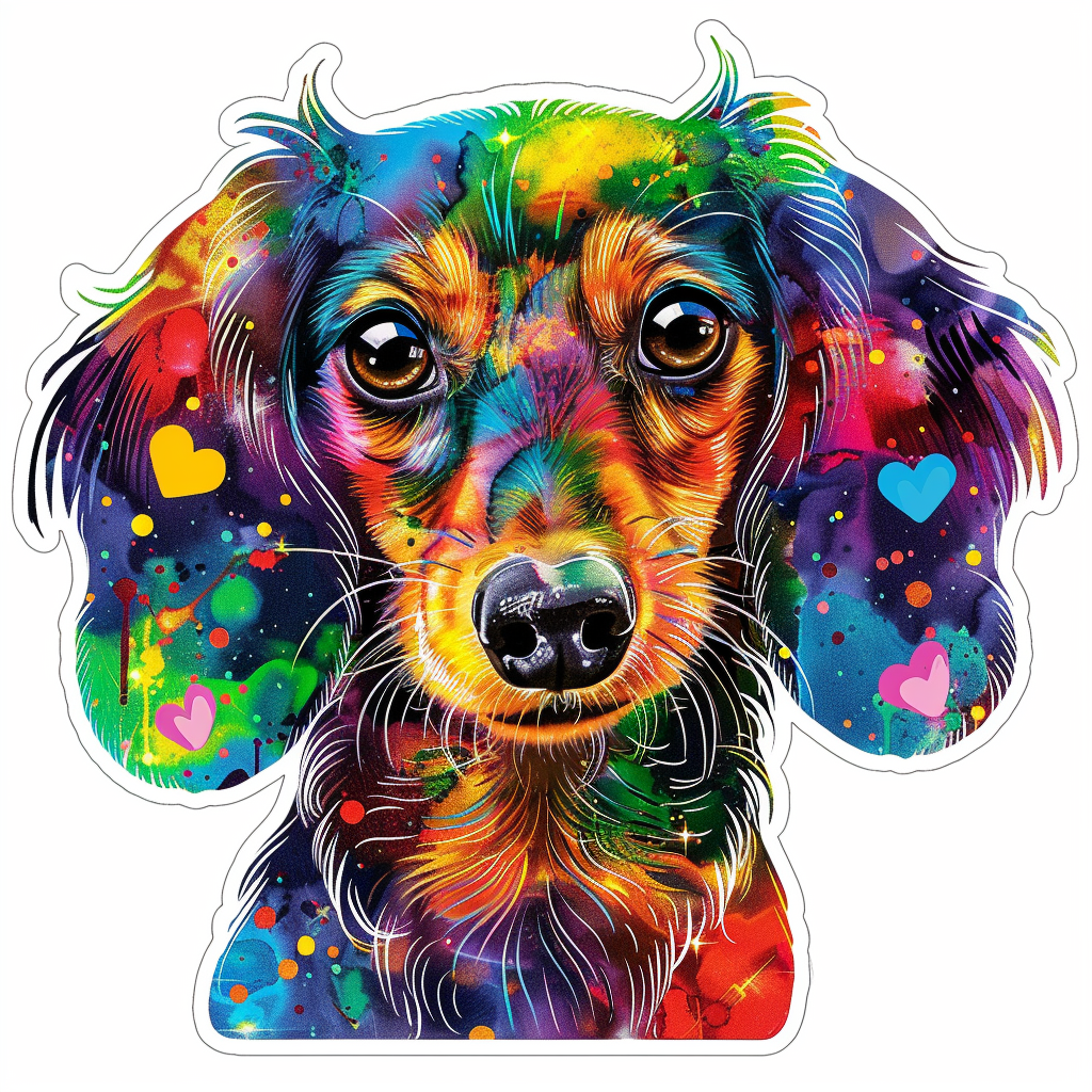 Dachshund Dog Heartcore Vinyl Decal Sticker for Car, Laptop, Tumbler and more # F012819