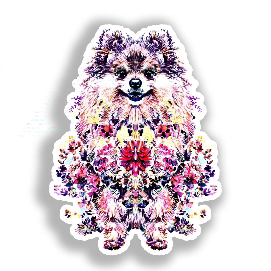 Pomeranian Dog Vinyl Decal Sticker for Car, Laptop, Tumbler and more # A017461-4" x 4"
