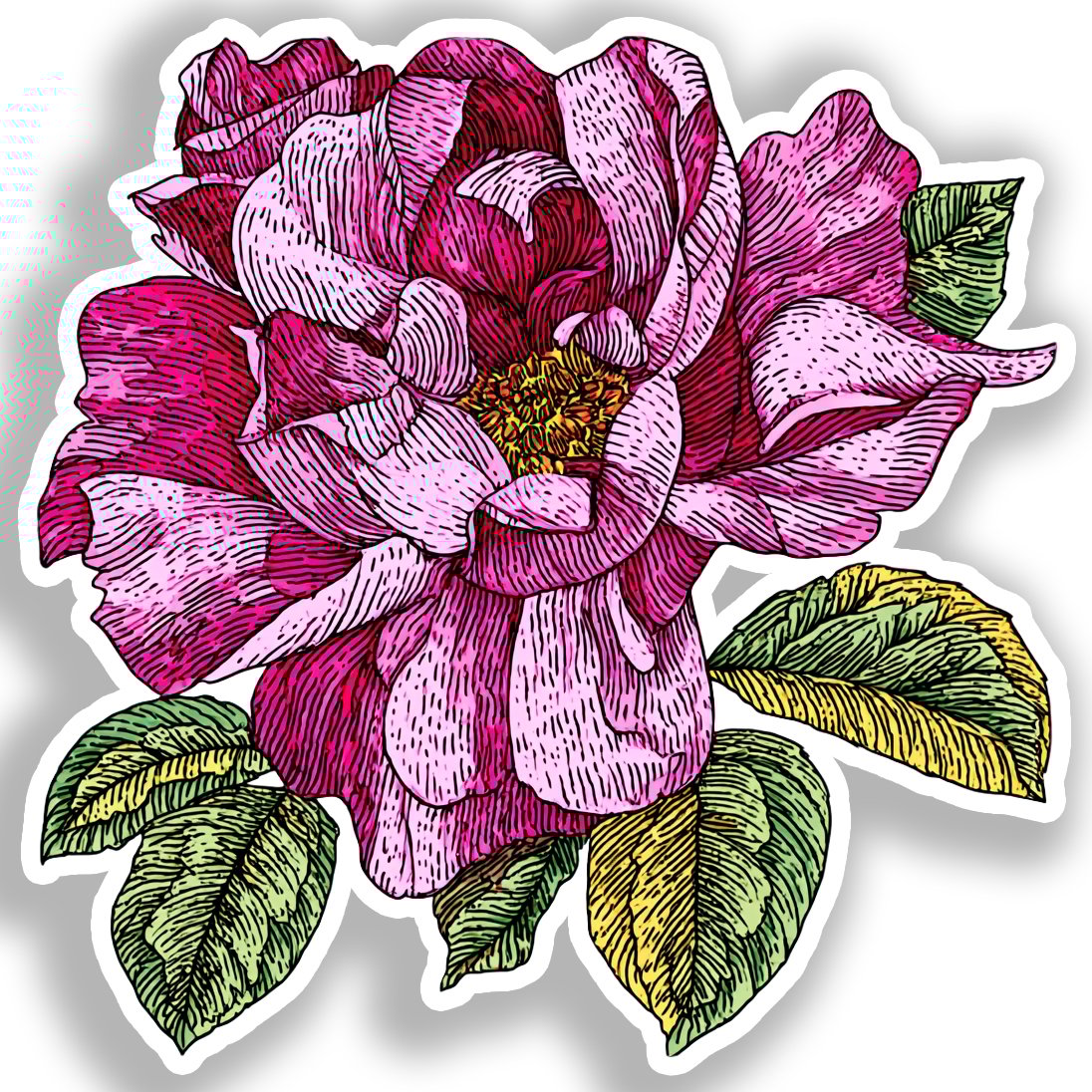 Rose Flower Vinyl Decal Sticker for Car, Laptop, Tumbler and more # A019228-4" x 4"