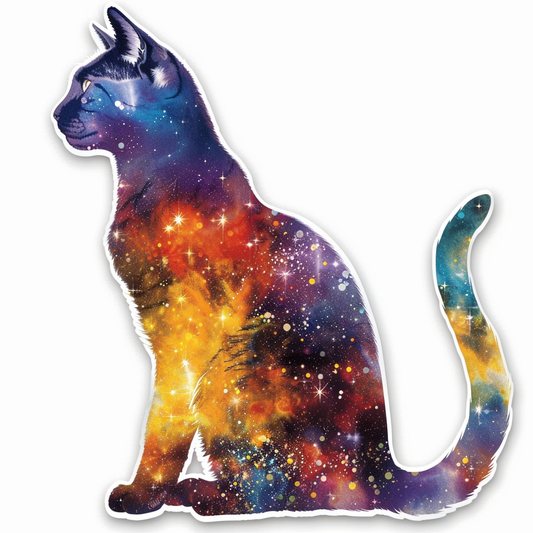 Abyssinian Cat astronaut majestic Expressive surreal Vinyl Decal Sticker for Car, Laptop, Tumbler and more # F021644-4" x 4"