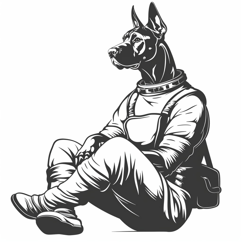 Great Dane Dog astronaut majestic Expressive surreal Vinyl Decal Sticker for Car, Laptop, Tumbler and more # F017841