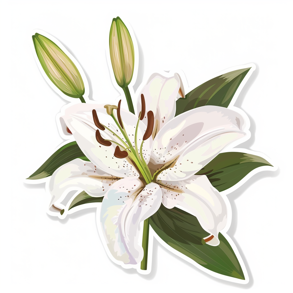 Lily flower majestic Expressive surreal Vinyl Decal Sticker for Car, Laptop, Tumbler and more # F023194