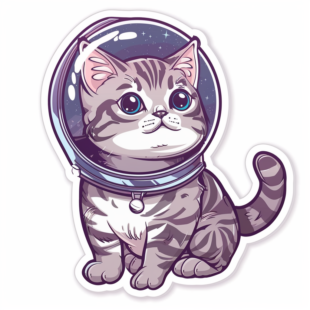 Cute and Adorable American Shorthair Expressive surreal Vinyl Decal Sticker for Car, Laptop, Tumbler and more # F018761