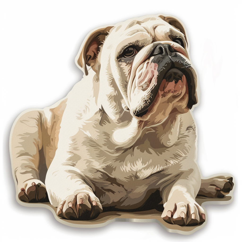 Sticker of a Bulldog Dog majestic Expressive surreal Vinyl Decal Sticker for Car, Laptop, Tumbler and more # F017289