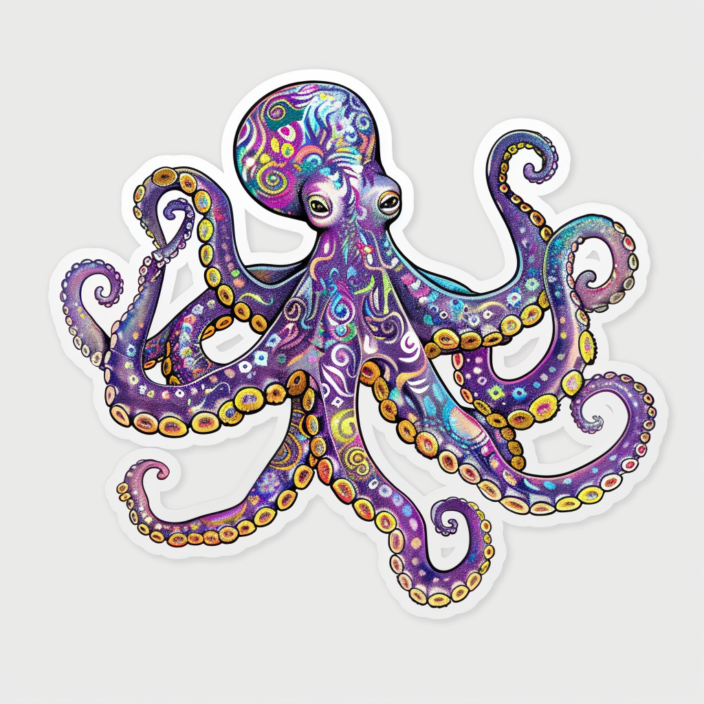 Sticker of an Octopus astronaut majestic Expressive surreal Vinyl Decal Sticker for Car, Laptop, Tumbler and more # F015655