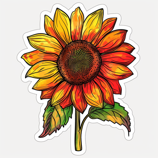 Sunflower flower majestic Expressive surreal Vinyl Decal Sticker for Car, Laptop, Tumbler and more # F022986