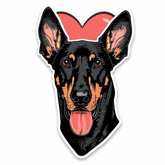 Doberman Pinscher Dog majestic Expressive surreal Vinyl Decal Sticker for Car, Laptop, Tumbler and more # F019560-4" x 4"