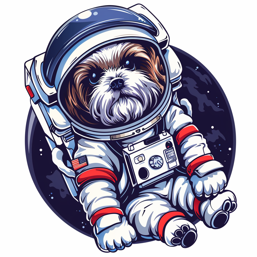 Adorable Shih Tzu Dog Expressive surreal Vinyl Decal Sticker for Car, Laptop, Tumbler and more # F018457