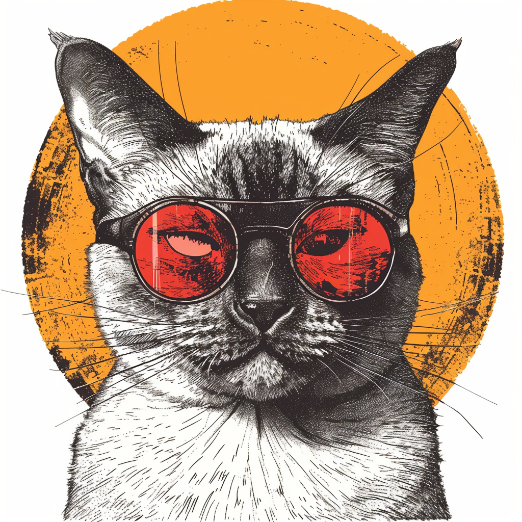 Burmese Cat wearing sunglasses Vinyl Decal Sticker for Car, Laptop, Tumbler and more # F010934