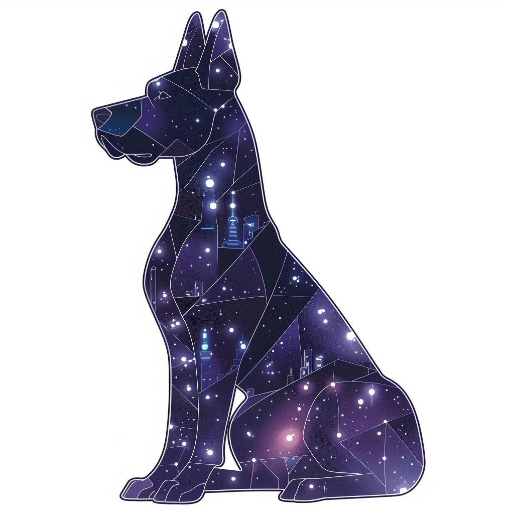 Adorable Great Dane Dog Expressive surreal Vinyl Decal Sticker for Car, Laptop, Tumbler and more # F017917