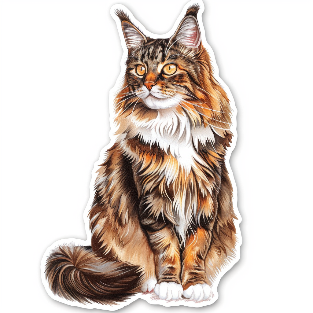 Maine Coon cat Vinyl Decal Sticker for Car, Laptop, Tumbler and more # F07597