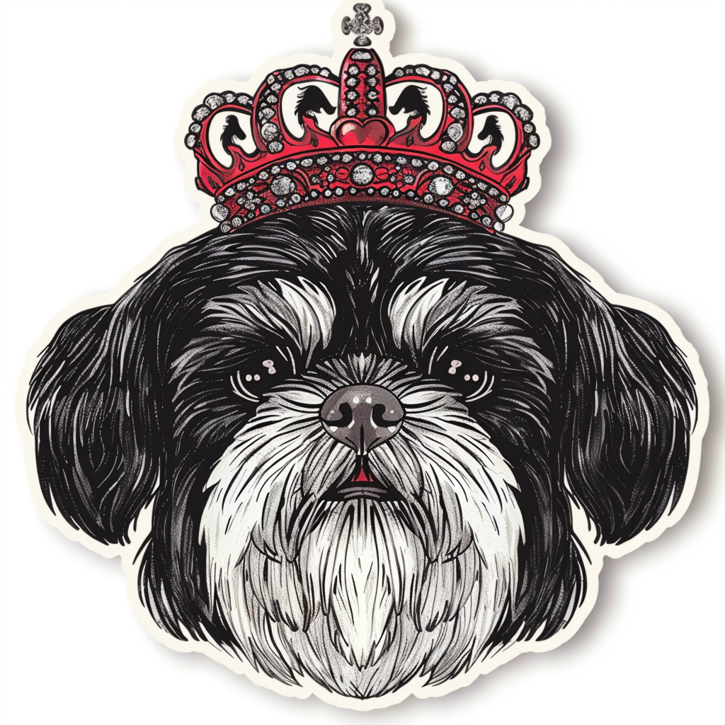 Adorable Shih Tzu Dog Expressive surreal Vinyl Decal Sticker for Car, Laptop, Tumbler and more # F018395