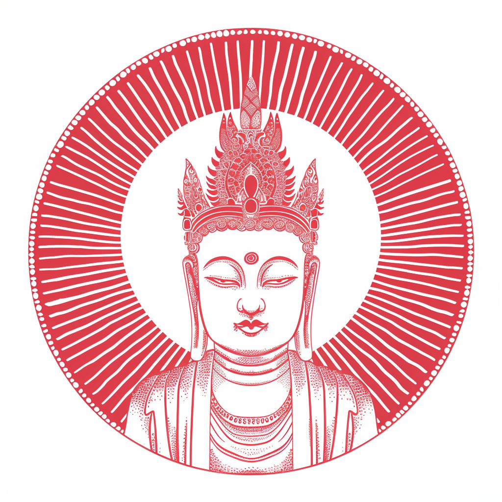 Buddha cartoon majestic Expressive surreal Vinyl Decal Sticker for Car, Laptop, Tumbler and more # F016982