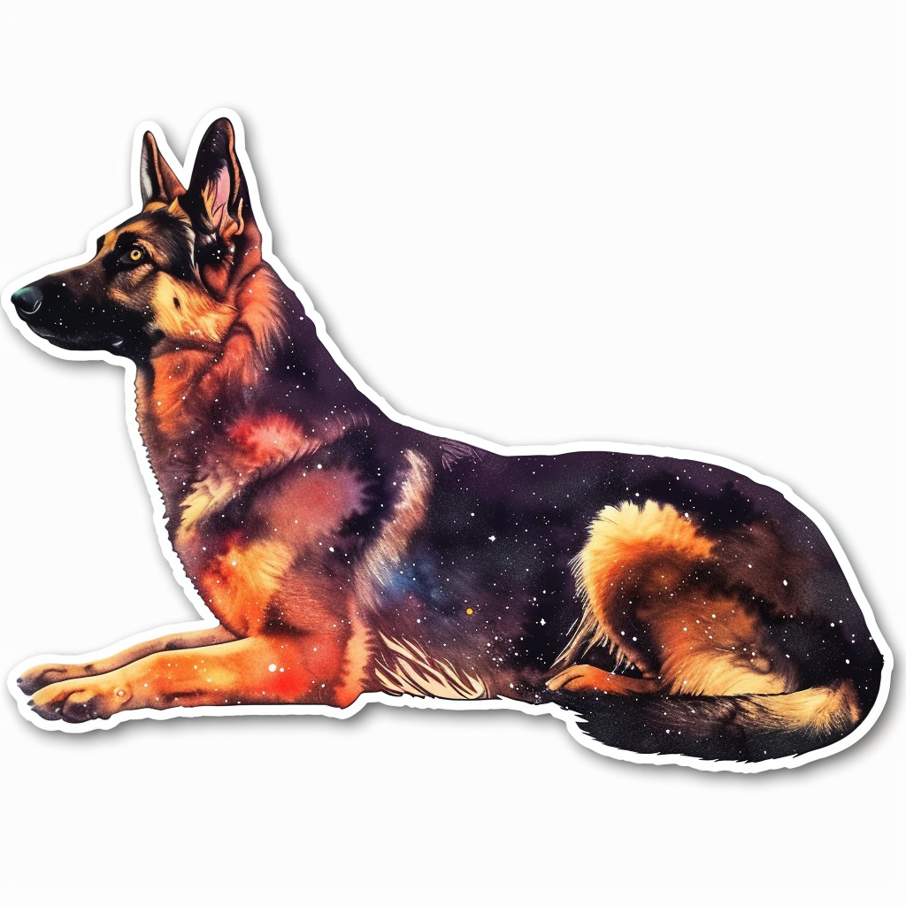 German Shepherd Dog galaxy Vinyl Decal Sticker for Car, Laptop, Tumbler and more # F011308