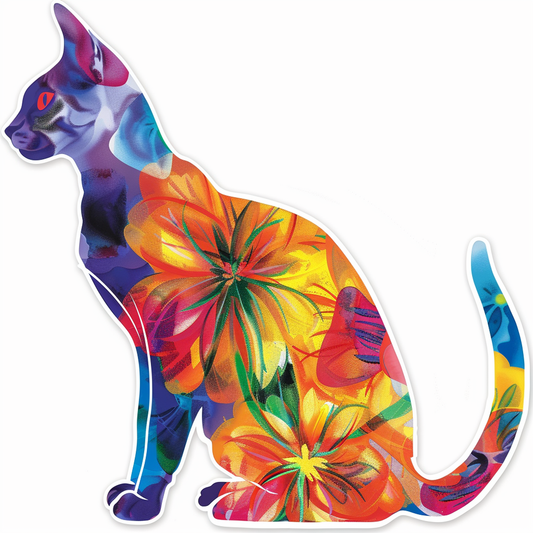 Abyssinian Cat astronaut majestic Expressive surreal Vinyl Decal Sticker for Car, Laptop, Tumbler and more # F021052-4" x 4"