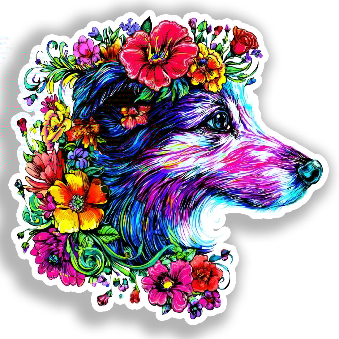 Medium Breed Dog Vinyl Decal Sticker for Car, Laptop, Tumbler and more # A019363-4" x 4"