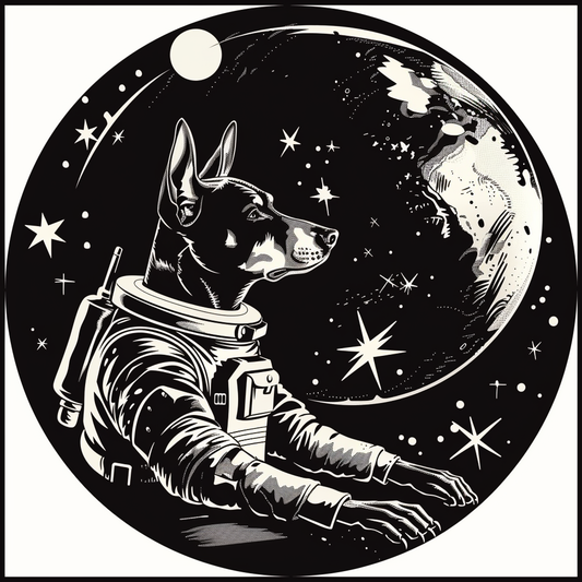Cute and Adorable Doberman Pinscher Expressive surreal Vinyl Decal Sticker for Car, Laptop, Tumbler and more # F019298-4" x 4"