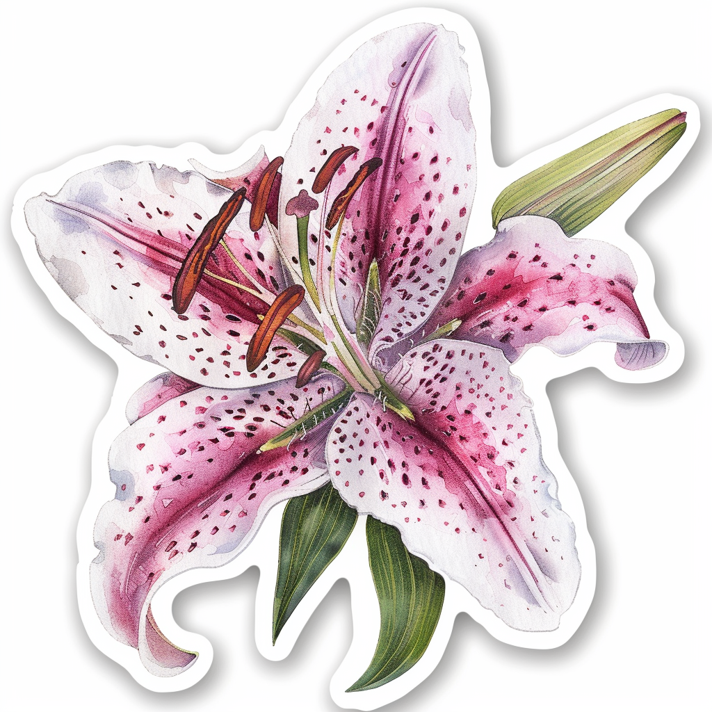Lily flower majestic Expressive surreal Vinyl Decal Sticker for Car, Laptop, Tumbler and more # F023210