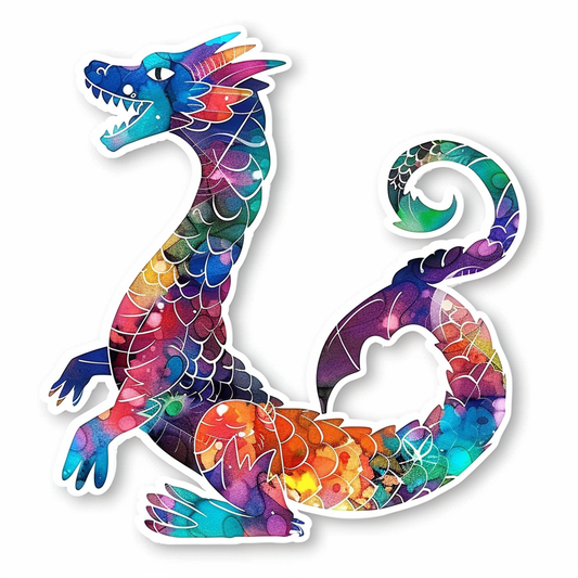 Dragon majestic Expressive surreal Vinyl Decal Sticker for Car, Laptop, Tumbler and more # F019110-4" x 4"