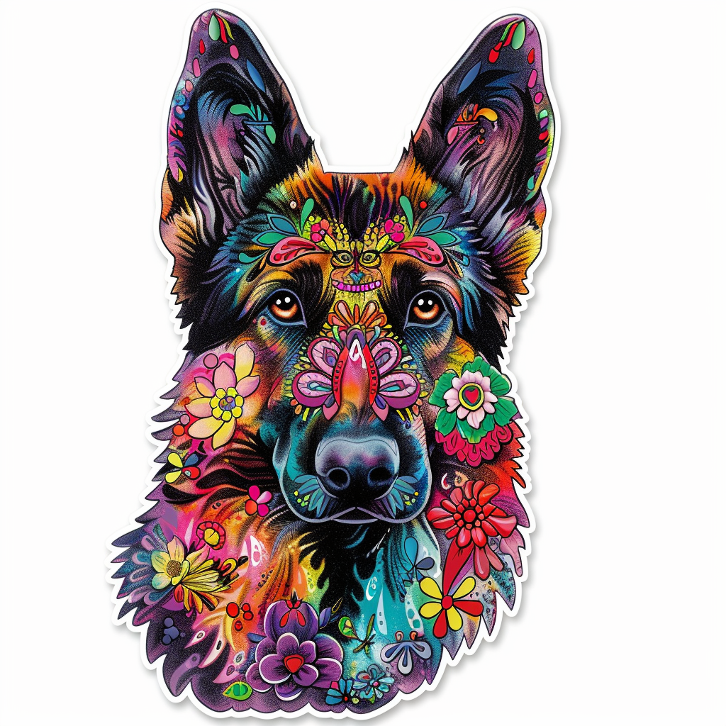 German Shepherd Dog Vinyl Decal Sticker for Car, Laptop, Tumbler and more # F011393