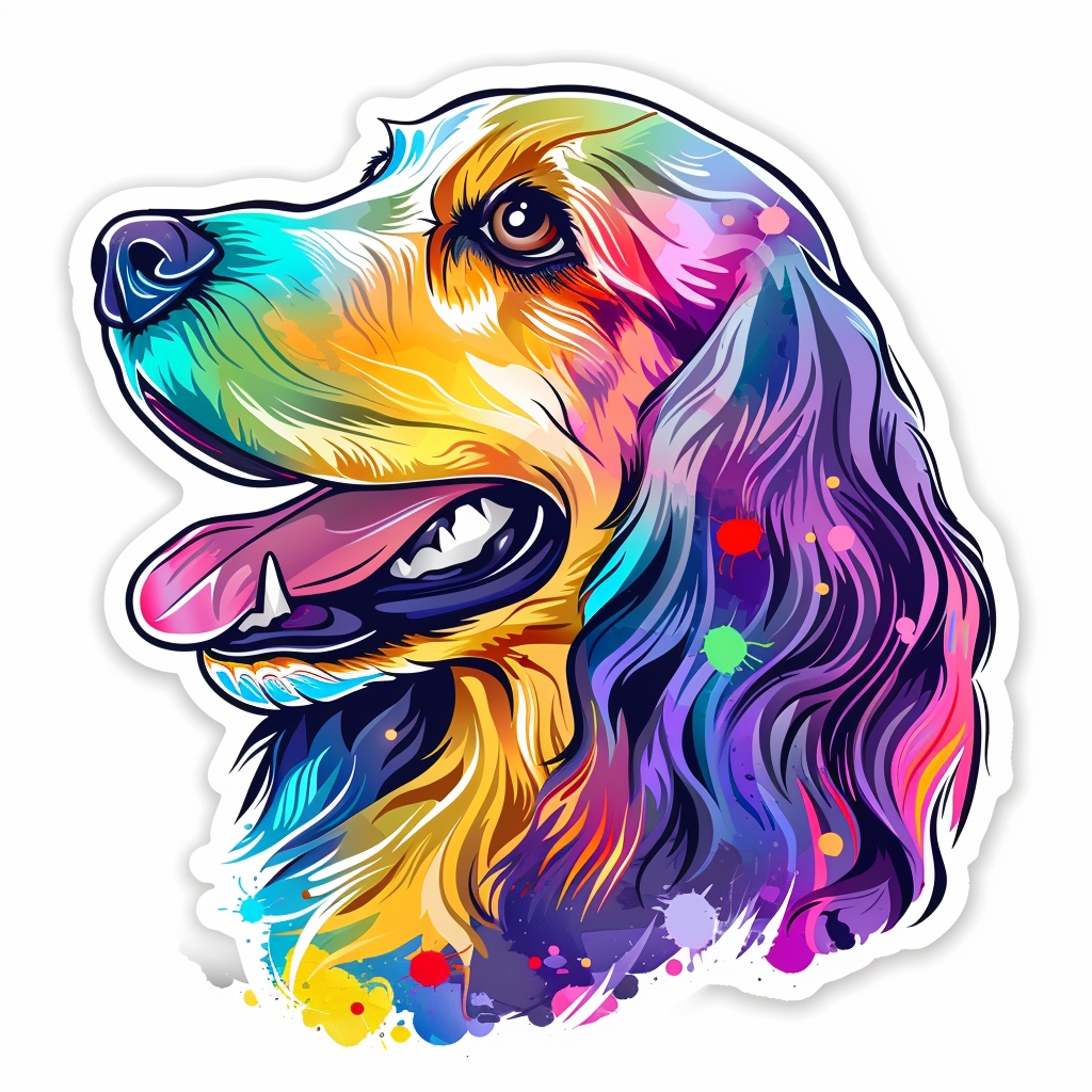 Cocker Spaniel Dog majestic Expressive surreal Vinyl Decal Sticker for Car, Laptop, Tumbler and more # F020347-4" x 4"