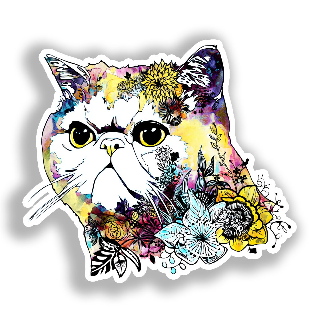 Exotic Shorthair Cat Vinyl Decal Sticker for Car, Laptop, Tumbler and more # A019630-4" x 4"
