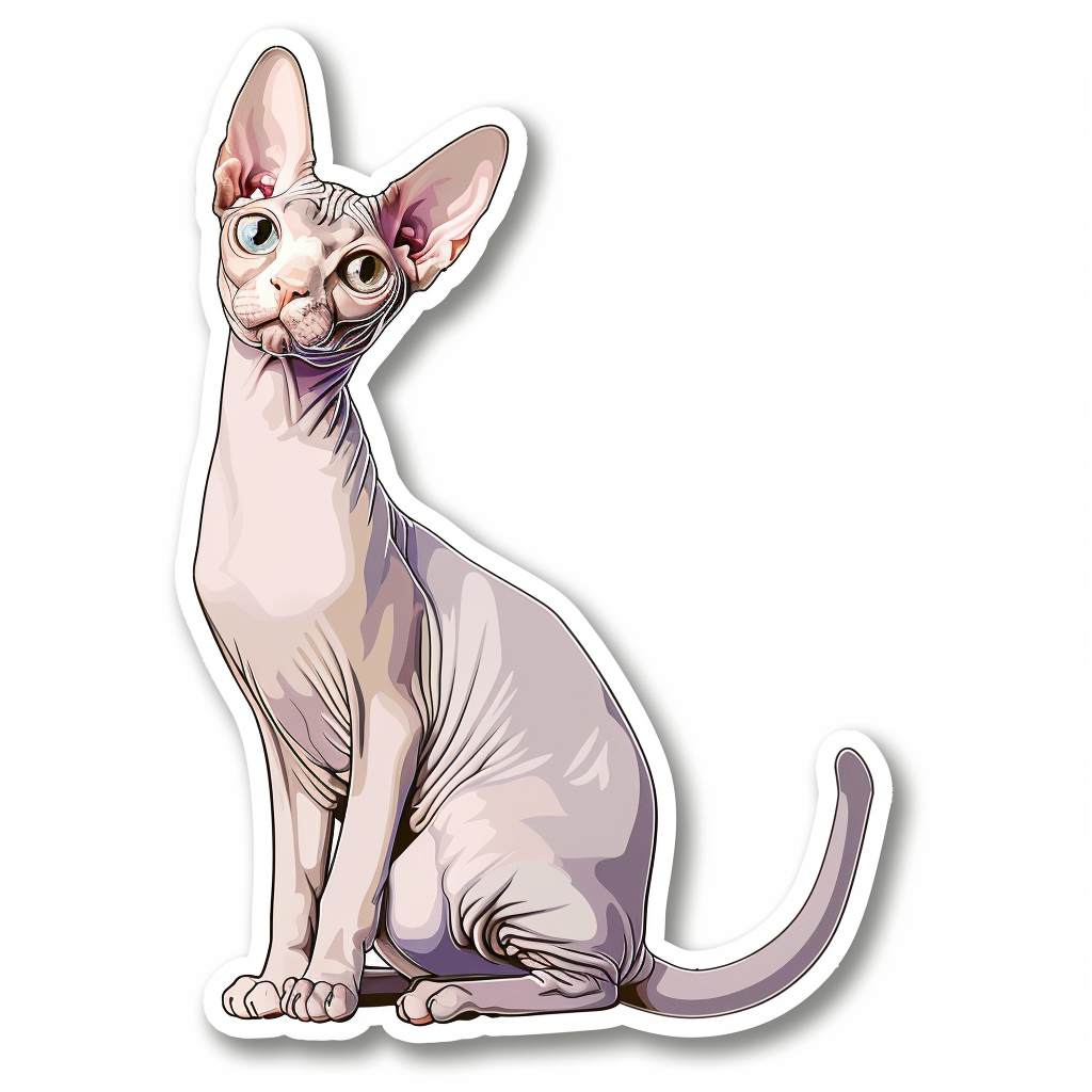 Sphynx Cat Vinyl Decal Sticker for Car, Laptop, Tumbler and more # F010089