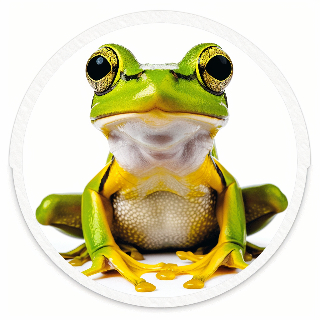 Sticker of a Frog majestic Expressive surreal Vinyl Decal Sticker for Car, Laptop, Tumbler and more # F015826
