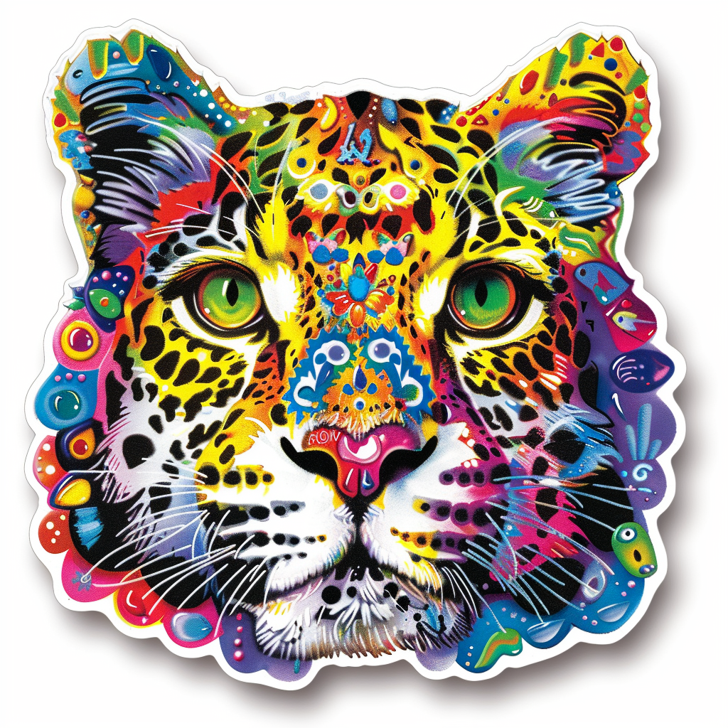 Leopard majestic Expressive surreal Vinyl Decal Sticker for Car, Laptop, Tumbler and more # F022580