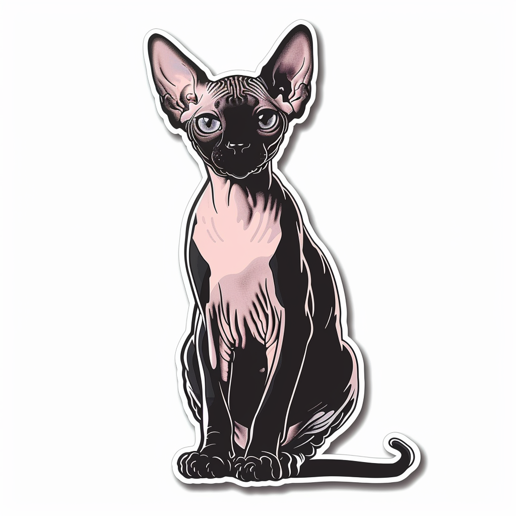 Sphynx Cat Vinyl Decal Sticker for Car, Laptop, Tumbler and more # F010092
