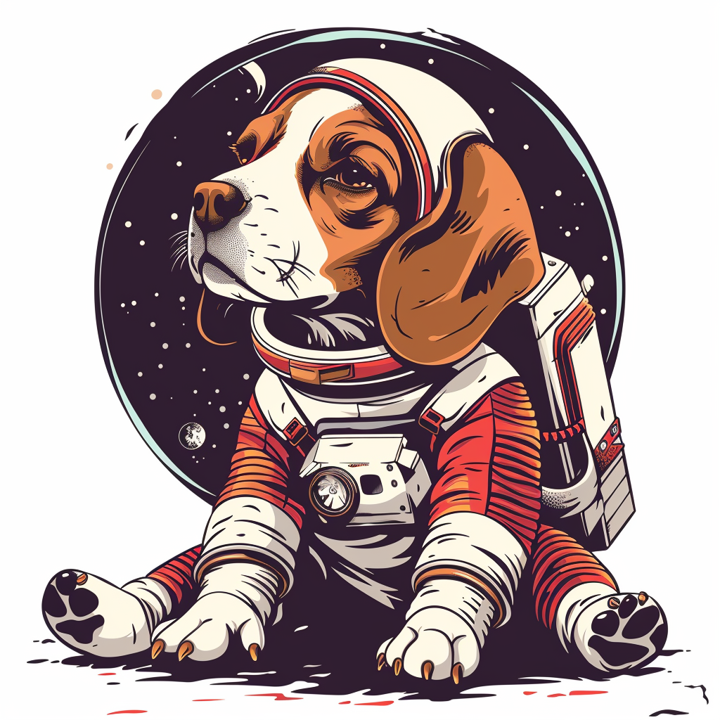 Beagle dog astronaut Vinyl Decal Sticker for Car, Laptop, Tumbler and more # F011913