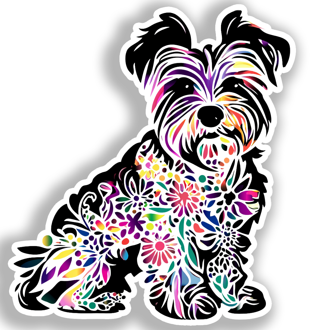Yorkshire Terrier Dog Vinyl Decal Sticker for Car, Laptop, Tumbler and more # A017081-4" x 4"