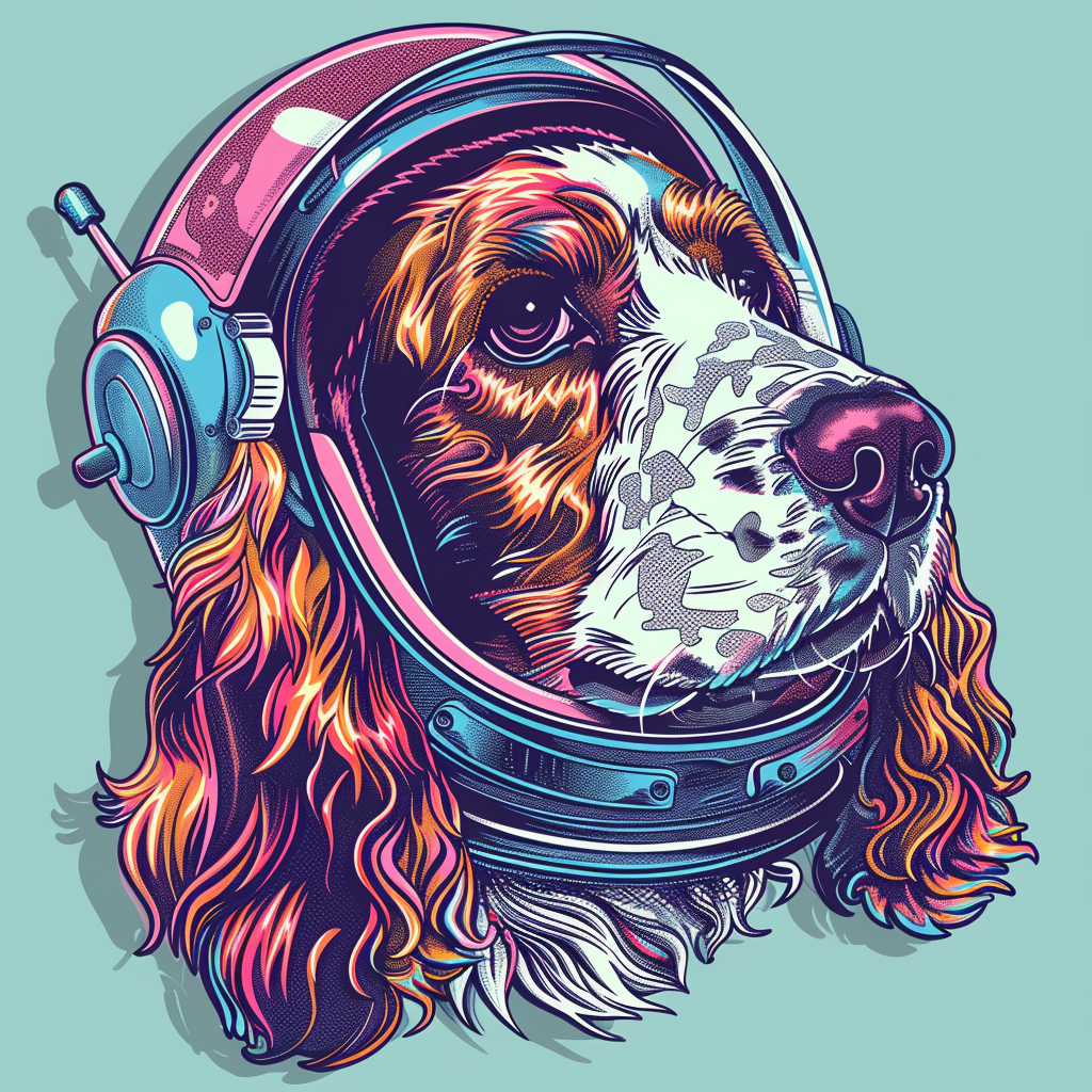 Cute and Adorable Cocker Spaniel Dog Expressive surreal Vinyl Decal Sticker for Car, Laptop, Tumbler and more # F019961-4" x 4"