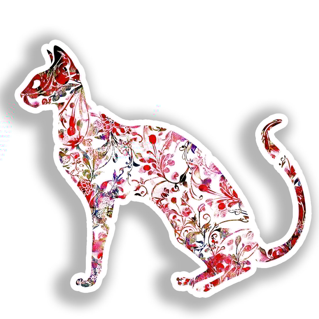 Oriental Shorthair Cat Vinyl Decal Sticker for Car, Laptop, Tumbler and more # A019309-4" x 4"