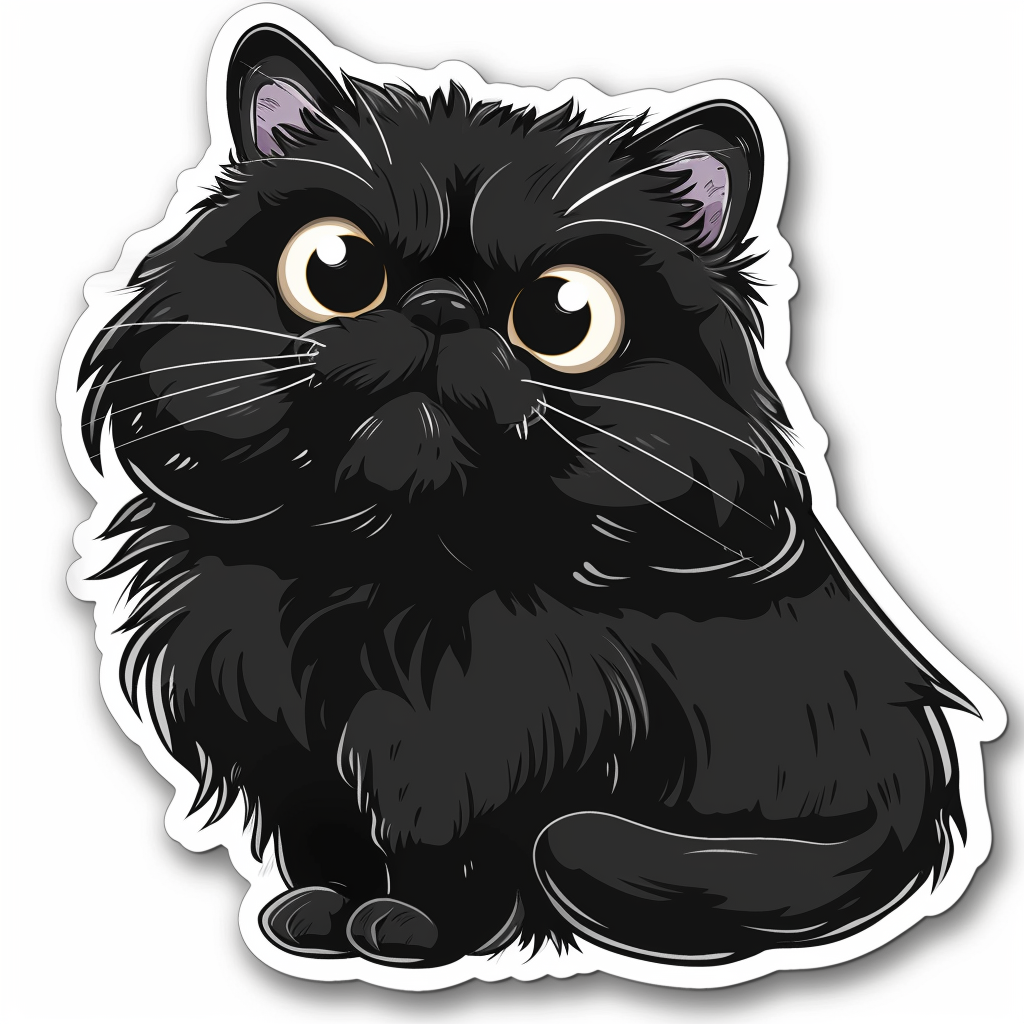 Persian Cat Expressive surreal Vinyl Decal Sticker for Car, Laptop, Tumbler and more # F016073