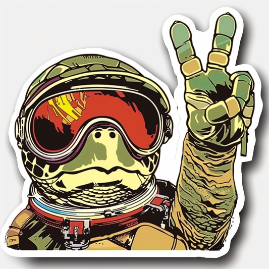 turtle majestic Expressive surreal Vinyl Decal Sticker for Car, Laptop, Tumbler and more # F021951-4" x 4"