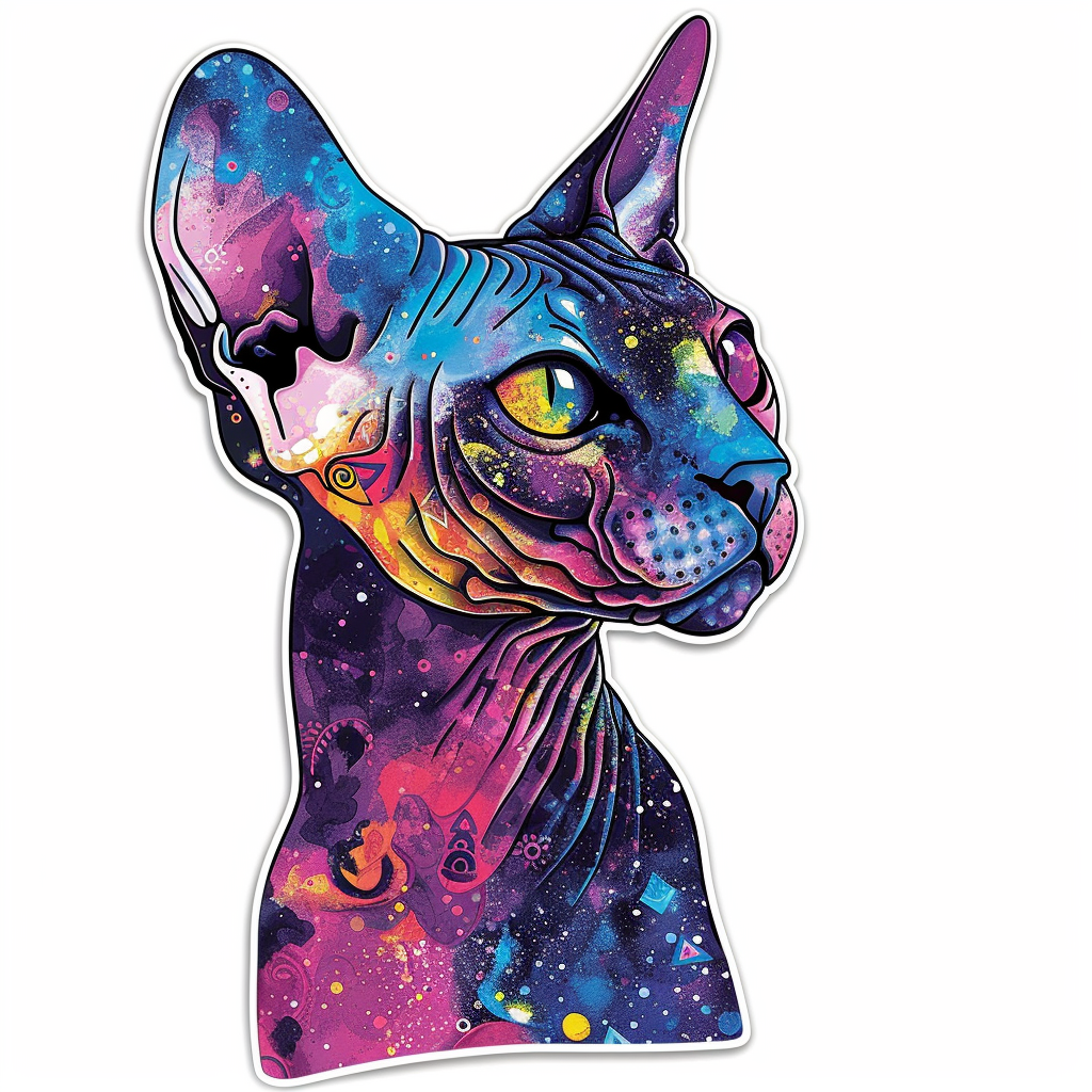 Sphynx Cat Vinyl Decal Sticker for Car, Laptop, Tumbler and more # F010117