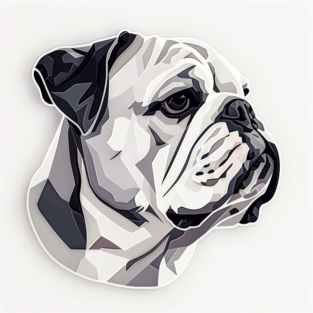 Bulldog Dog majestic Expressive surreal Vinyl Decal Sticker for Car, Laptop, Tumbler and more # F017338