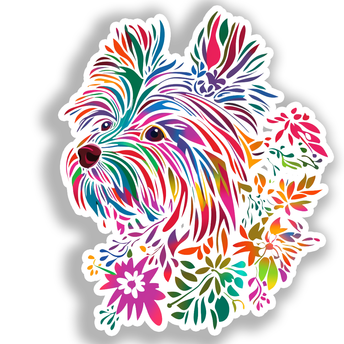 Yorkshire Terrier Dog Vinyl Decal Sticker for Car, Laptop, Tumbler and more # A017079-4" x 4"