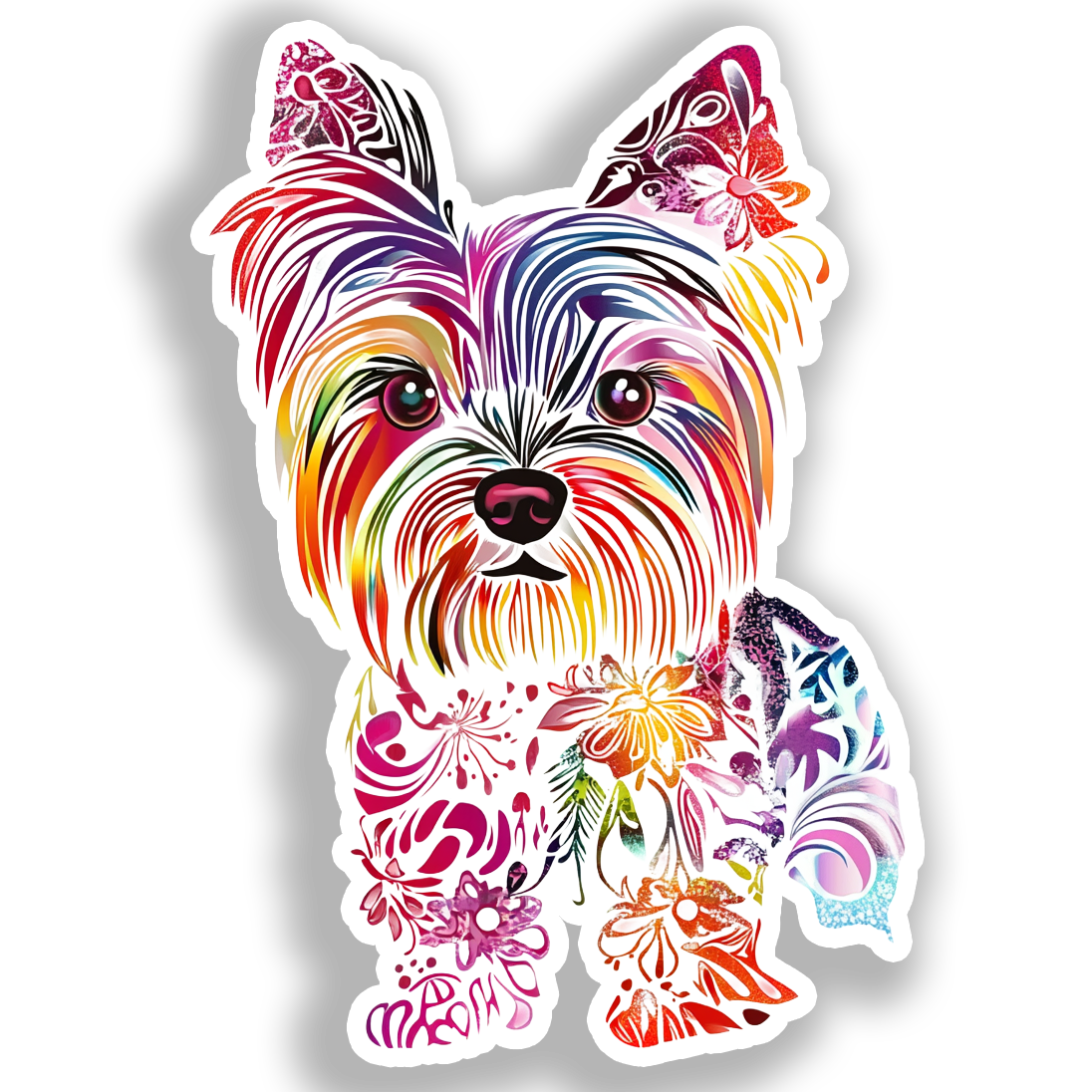 Yorkshire Terrier Dog Vinyl Decal Sticker for Car, Laptop, Tumbler and more # A017076-4" x 4"