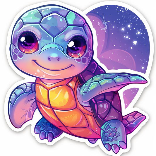 turtle majestic Expressive surreal Vinyl Decal Sticker for Car, Laptop, Tumbler and more # F022085-4" x 4"