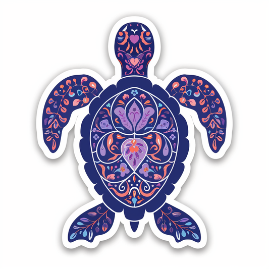 turtle majestic Expressive surreal Vinyl Decal Sticker for Car, Laptop, Tumbler and more # F022106-4" x 4"